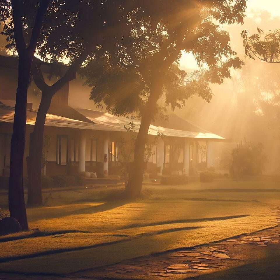 Morning scene at an ashram in Haridwar.