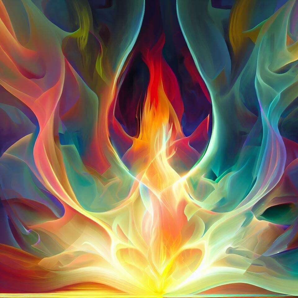 Abstract artwork symbolizing divine fire in Hinduism.