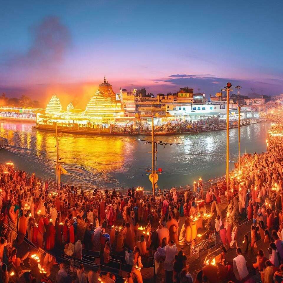 Ganga Aarti at Har Ki Pauri Ghat, Haridwar.