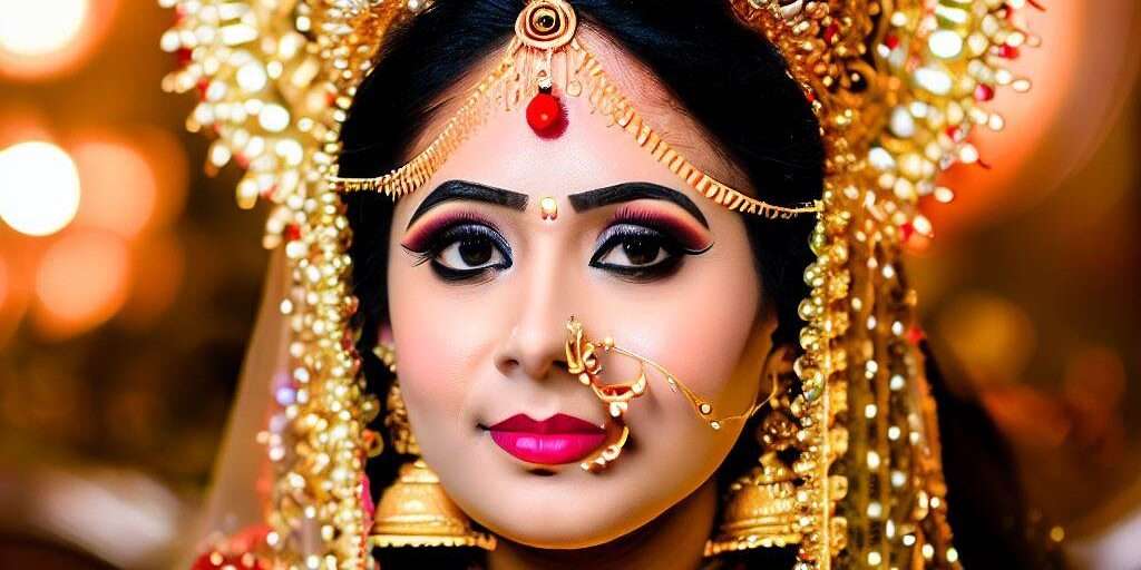 A radiant Hindu bride adorned with Solah Shringaar embodying centuries-old Hindu traditions