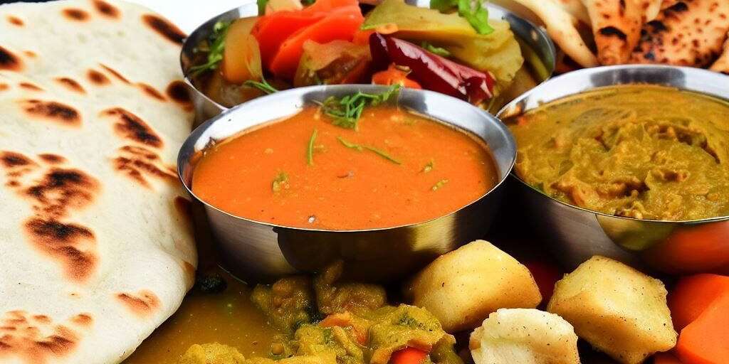 Hindus are Vegetarian: A Plate Full of Vegetarian Delicacies