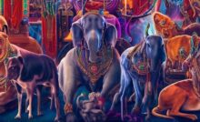 Collage of various animals representing the Hindu Deities and Their Animal Vehicles.
